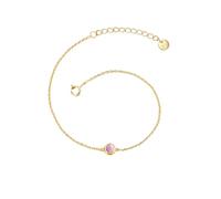 GLANZSTÜCKE MÜNCHEN Damen Armband aus 925/- Sterling Silber gelbvergoldet 14 Karat mit Amethyst lila Silberarmband