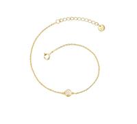 GLANZSTÜCKE MÜNCHEN Damen Armband aus 925/- Sterling Silber gelbvergoldet 14 Karat mit Mondstein (synth.) weiß