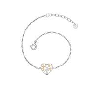 Glanzstücke München Damen Armband aus 925/- Sterling Silber rhodiniert/gelbvergoldet mit Lab Grown Diamond 0,005 Karat Lebensbaum Silberarmband