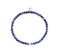Glanzstücke München Edelsteinarmband aus Edelstahl in Silber mit Lapislazuli 17,0 cm Damen