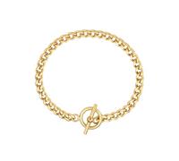 GLANZSTÜCKE MÜNCHEN Damen Armband Edelstahl gelbgold | gelbvergoldet 14 Karat, Panzerarmband, T-Bar, Knebelverschluss