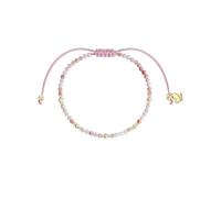 GLANZSTÜCKE MÜNCHEN Damen Armband Edelstahl gelbgold | gelbvergoldet 14 Karat, Textilarmband, Opal, weiß/rosa, Süßwasser-Zuchtperle, ca. 2,5 - 3,0 mm, weiß, barock