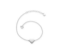 GLANZSTÜCKE MÜNCHEN Damen-Armband Herz 925/- Sterling Silber 17 + 3 cm | Silberarmband,Herzanhänger,Silberkettchen,Herzschmuck,Armkettchen,Frauen,Teenager,Mädchen,Motiv,