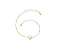 GLANZSTÜCKE MÜNCHEN Damen Armband Herz 925/- Sterling Silber gelbvergoldet | Silberarmband,Gold,Armkettchen,Herzarmband,Herzanhänger,Silberkettchen,Motivarmband,Gelbgold,14 Karat,17+3 cm,
