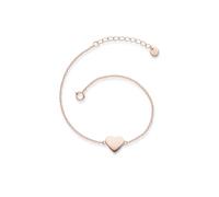 GLANZSTÜCKE MÜNCHEN Damen-Armband Herz Sterling Silber rosévergoldet 17 + 3 cm - Armkettchen mit Herz-Anhänger Silberkettchen Silber 925 Herzarmband