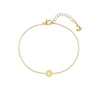 GLANZSTÜCKE MÜNCHEN Damen Armband Kleeblatt aus Edelstahl gelbvergoldet | 14 Karat Vergoldung,Edelstahlarmband,Gold,Motivarmband,Glücksbringer,Ankerarmband mit Motiv