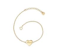 GLANZSTÜCKE MÜNCHEN Damen-Armband mit Herz-Anhänger Love Sterling Silber gelbvergoldet - Armkettchen mit Herz-Anhänger Silberkettchen Herzarmband