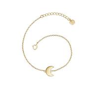 GLANZSTÜCKE MÜNCHEN Damen-Armband Mond Sterling Silber gelbvergoldet Armkettchen Mond Silberarmkettchen mit Anhänger Halbmond Freundschaftsarmbänder