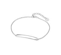 GLANZSTÜCKE MÜNCHEN Damen-Armband Schildarmband zum Gravieren Sterling Silber 17 cm + 3 cm Verlängerung - Gravur-Amband personalisiert Silberarmband