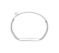 GLANZSTÜCKE MÜNCHEN Damen-Armband Schildarmband zum Gravieren Sterling Silber textil grau flexibel verstellbar 15 cm - 22 cm - Gravur-Amband