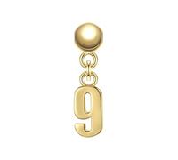 GLANZSTÜCKE MÜNCHEN Damen Charm aus 925/- Sterling Silber gelbvergoldet 14 Karat mit Ziffer 9 Zahlen-Anhänger