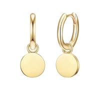 Glanzstücke München Damen Creolen 925/- Sterling Silber gelbvergoldet 14 Karat Kreis Silberohrcreolen