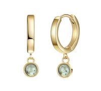 Glanzstücke München Damen Creolen 925/- Sterling Silber gelbvergoldet 14 Karat Labradorit weiß Silberohrcreolen