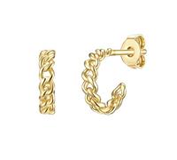 Glanzstücke München Damen Creolen 925/- Sterling Silber gelbvergoldet 18 Karat Silberohrcreolen