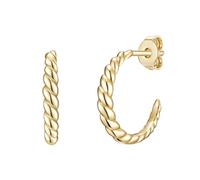 Glanzstücke München Damen Creolen 925/- Sterling Silber gelbvergoldet 18 Karat Silberohrcreolen