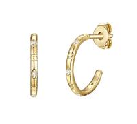 Glanzstücke München Creolen Sterling Silber Zirkonia in Gelbgold 13,6 mm Damen