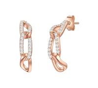 Glanzstücke München Damen Creolen 925/- Sterling Silber rosévergoldet 14 Karat Zirkonia weiß Silberohrcreolen