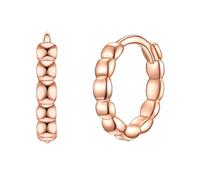 Glanzstücke München Damen Creolen 925/- Sterling Silber rosévergoldet 18 Karat Silberohrcreolen