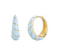 Glanzstücke München Damen Creolen aus 925/- Sterling Silber gelbvergoldet 14 Karat mit Emaille blau Silberohrcreolen