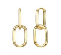 Glanzstücke München Damen Creolen Eckig aus 925/- Sterling Silber gelbvergoldet Silbercreolen Hängend Rechteckig Gold