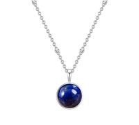 GLANZSTÜCKE MÜNCHEN Damen-Halskette 925/- Sterling Silber mit Edelstein-Anhänger Lapislazuli blau - Edelsteinkette für Frauen Heilsteine Lapis-lazuli