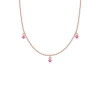GLANZSTÜCKE MÜNCHEN Damen Halskette aus 925/- Sterling Silber rosévergoldet 14 Karat mit Turmalin rosa Edelsteinkette