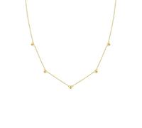 GLANZSTÜCKE MÜNCHEN Damen Halskette mit Herzen aus 925/- Sterling Silber gelbvergoldet 18 Karat - Herzschmuck Silberhalskette Gelbgold