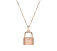 GLANZSTÜCKE MÜNCHEN Damen-Halskette Schloss Sterling Silber rosévergoldet 40 + 5 cm - Silberkette mit Schloss Anhänger Love für Frauen rose-gold