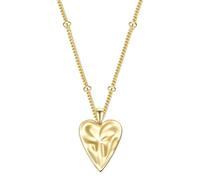 GLANZSTÜCKE MÜNCHEN Damen Kette 925/- Sterling Silber gelbgold | gelbvergoldet 14 Karat, Ankerkette mit Kugeln, Herz, Federring