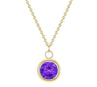 GLANZSTÜCKE MÜNCHEN Damen Kette 925/- Sterling Silber gelbvergoldet 14 Karat Amethyst lila Silberhalskette