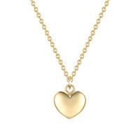 GLANZSTÜCKE MÜNCHEN Damen Halskette mit Herz-Anhänger aus 925/- Sterling Silber gelbvergoldet 14 Karat - Herzschmuck Silberhalskette Gelbgold