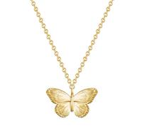 GLANZSTÜCKE MÜNCHEN Damen Kette 925/- Sterling Silber gelbvergoldet 18 Karat Schmetterling Silberhalskette