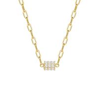 GLANZSTÜCKE MÜNCHEN Damen Kette 925/- Sterling Silber gelbvergoldet 18 Karat Zirkonia weiß Silberhalskette