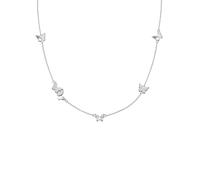 GLANZSTÜCKE MÜNCHEN Damen Kette 925/- Sterling Silber | rhodiniert, Ankerkette, Zirkonia, weiß, Schmetterling, Federring