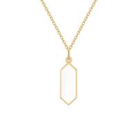 GLANZSTÜCKE MÜNCHEN Damen Kette aus 925/- Sterling Silber gelbvergoldet 14 Karat mit Emaille weiß