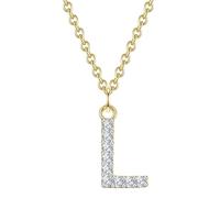 Glanzstücke München - Halskette Buchstabe E Sterling Silber Zirkonia in Gelbgold Ketten Damen