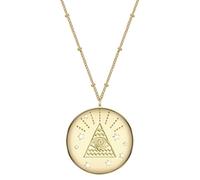 GLANZSTÜCKE MÜNCHEN Damen-Kette mit Anhänger Allsehendes Auge Sterling Silber gelbvergoldet 50 + 5 cm - Silber-Kette mit Symbol