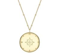 GLANZSTÜCKE MÜNCHEN Damen-Kette mit Anhänger Kompass Sterling Silber gelbvergoldet 50 + 5 cm - Silber-Kette mit Symbol