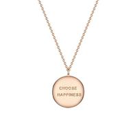 GLANZSTÜCKE MÜNCHEN Damen-Kette mit Anhänger Medaillon Choose happiness Sterling Silber rosévergoldet 40 + 5 cm - Silber-Kette Spruch
