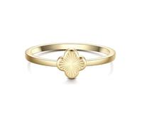 GLANZSTÜCKE MÜNCHEN Damen Motivring Kleeblatt aus Edelstahl gelbvergoldet | 14 Karat Vergoldung,Edelstahlring,Gold,Damenring,Ring mit Motiv,Glücksbringer