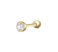 GLANZSTÜCKE MÜNCHEN Damen Ohr Piercing aus 925/- Sterling Silber gelbvergoldet 14 Karat mit Zirkonia weiß