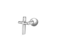 GLANZSTÜCKE MÜNCHEN Damen Ohr Piercing aus 925/- Sterling Silber rhodiniert Motiv Kreuz