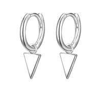 Glanzstücke München Damen-Ohrcreolen Dreieck Sterling Silber 925 - Creolen hängend für Frauen mit geometrischer Form