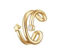 Glanzstücke München Damen Ohrklemme 925/- Sterling Silber gelbvergoldet 14 Karat Zirkonia weiß Stern 1 Stück Silberohrklemmen