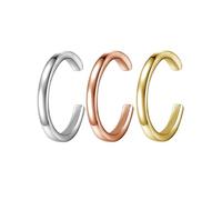 Glanzstücke München Damen Ohrklemme 925/- Sterling Silber rhodiniert/gelbvergoldet 14 Karat/rosévergoldet 3 Stück Silberohrklemmen