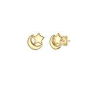Glanzstücke München Ohrstecker Mond/Stern aus Sterling Silber in gelbgold 7,2 mm Damen