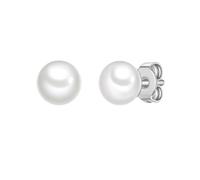 Glanzstücke München Perlen-Ohrstecker aus Sterling Silber in silber mit Süßwasser-Zuchtperle 6,2 mm Damen