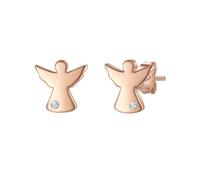 Glanzstücke München Damen Ohrringe 925/- Sterling Silber rosegold | rosévergoldet 14 Karat, Ohrstecker, Lab Grown Diamond, weiß, Engel