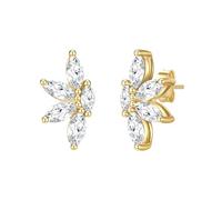 Glanzstücke München - Ohrstecker Blume Sterling Silber Zirkonia in Gelbgold Ohrringe Damen