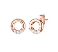 Glanzstücke München Damen Ohrstecker 925/- Sterling Silber rosévergoldet 14 Karat Zirkonia weiß Silberohrstecker